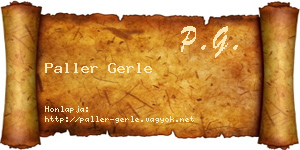 Paller Gerle névjegykártya